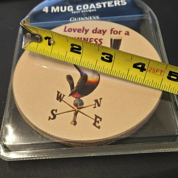 Guinness 4 Mug Coasters Set With Vintage Cartoon Toucan & Animal Designs - Picture 5 of 6
